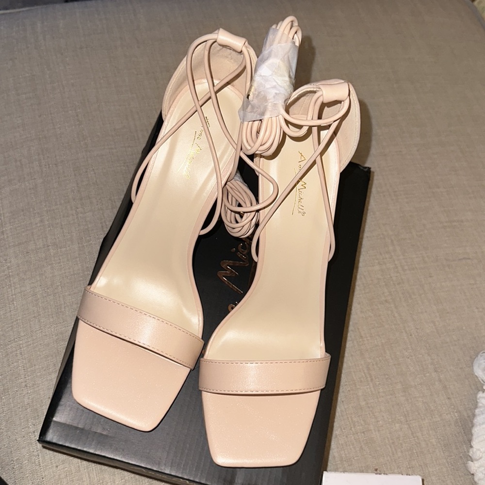 Anne Michelle Ankle Wrap Heel Sandal